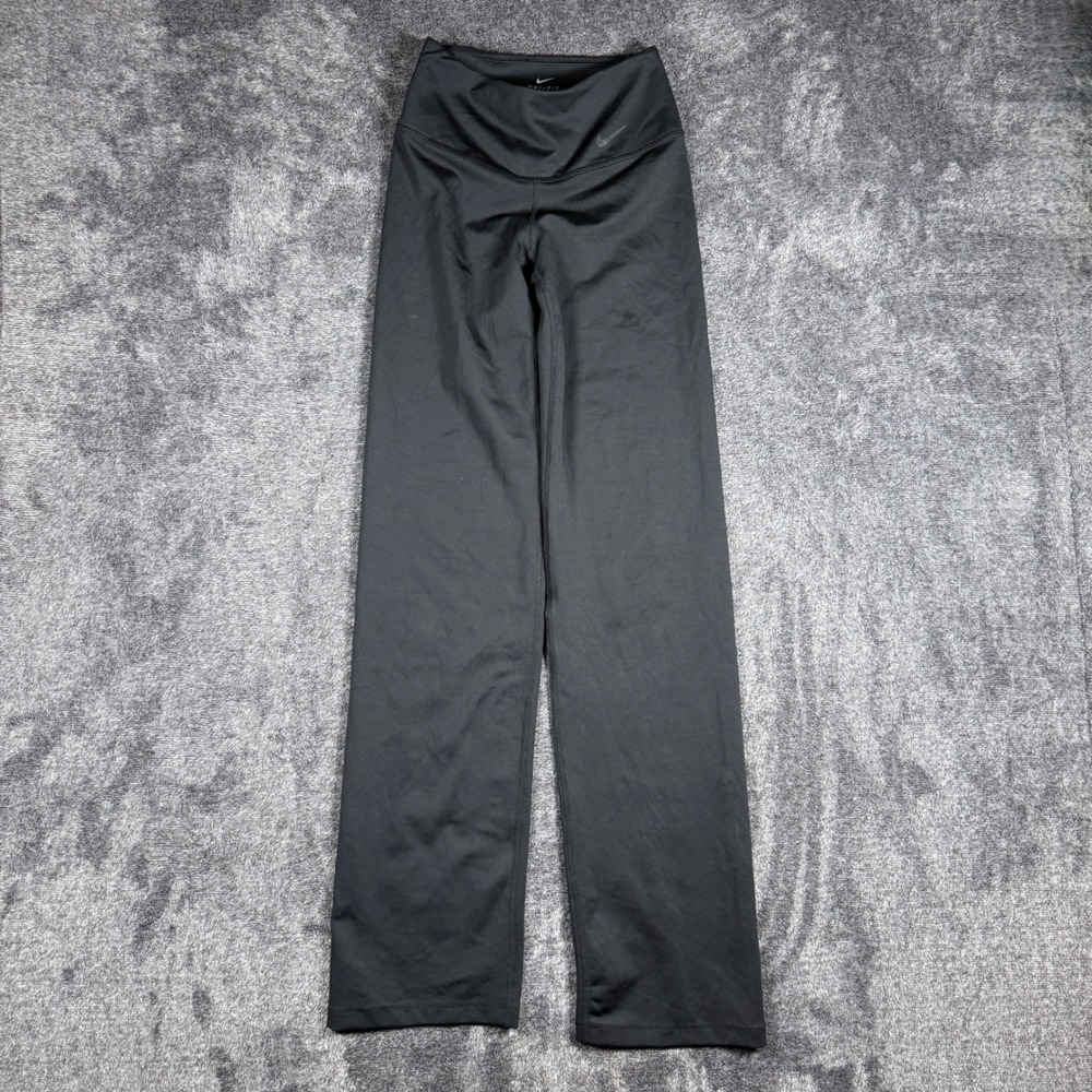 Nike Dri-FIT Womens XS Black Straight Leg Athletic Yoga Pants High Rise